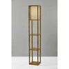 Homeroots Floor Lamp with Natural Wood Finish Storage Shelves 372525